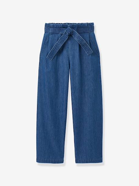 Fille-Pantalon ceinture denim