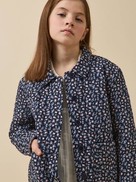 Veste fleurie bleu - vertbaudet enfant 
