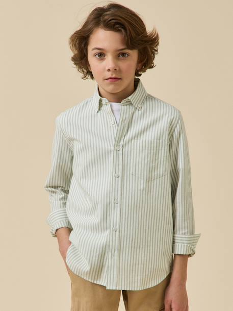 Chemise longue rayée vert - vertbaudet enfant 