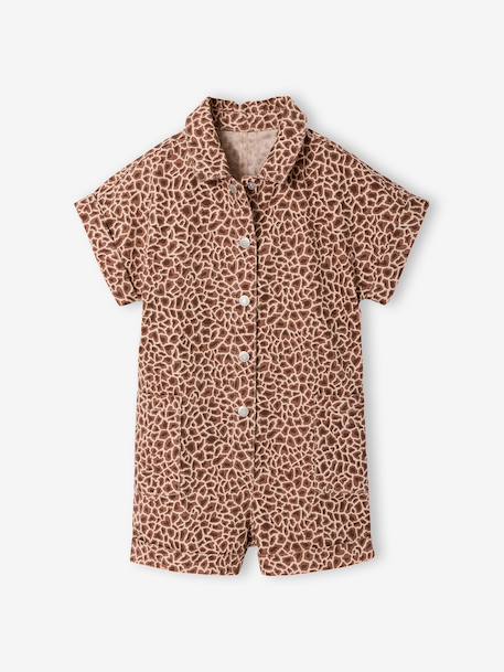 Combi short fille twill coton beige - vertbaudet enfant 