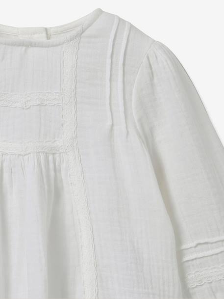 Blouse gaze de coton blanc - vertbaudet enfant 