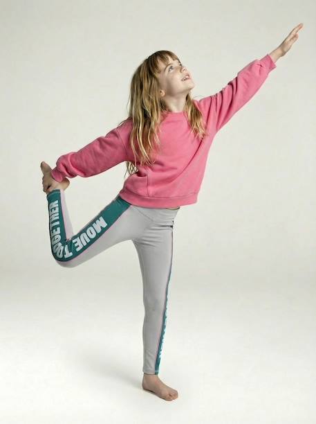 Ensemble legging sweat fille gris chiné - vertbaudet enfant 