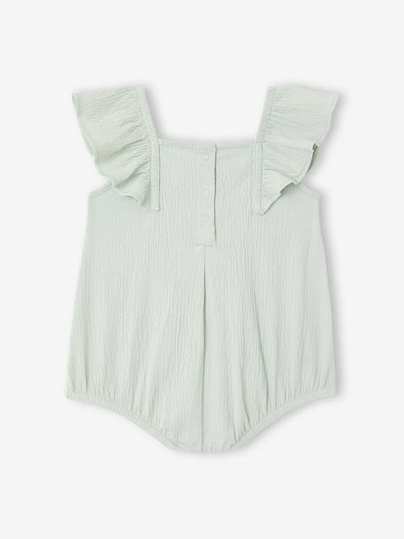 Combinaison bébé fille coton bio moutarde+vert d'eau - vertbaudet enfant 