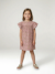 Robe fille en gaze de coton imprimée beige+beige imprimé+rose pâle+vanille - vertbaudet enfant 