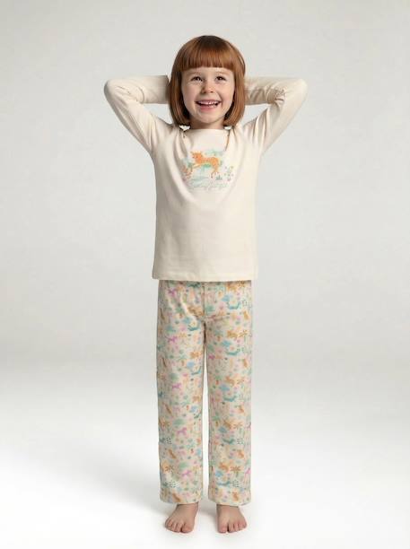 Set van 2 korte pyjama's met korte mouwen voor meisjes ecru - vertbaudet enfant 