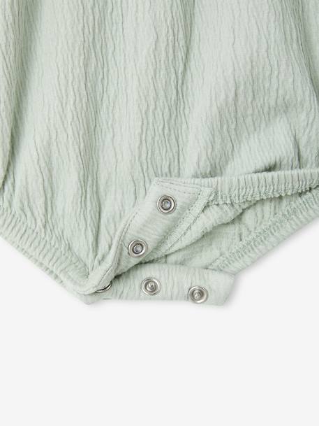 Combinaison bébé fille coton bio moutarde+vert d'eau - vertbaudet enfant 