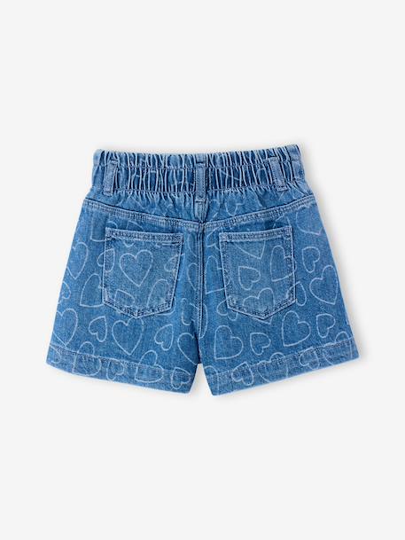 Short fille denim à motifs bleu clair+gris - vertbaudet enfant 