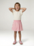 Robe fille effet 2 en 1 beige+écru+indigo+rayé rose+rose pâle - vertbaudet enfant 