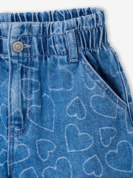 Short fille denim à motifs bleu clair+gris - vertbaudet enfant 