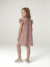 Robe fille en gaze de coton imprimée beige+beige imprimé+rose pâle+vanille - vertbaudet enfant 