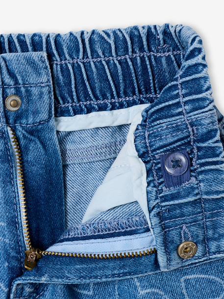 Short fille denim à motifs bleu clair+gris - vertbaudet enfant 
