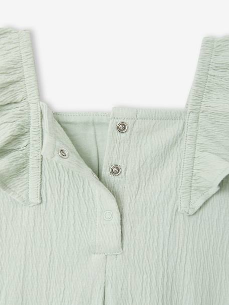 Combinaison bébé fille coton bio moutarde+vert d'eau - vertbaudet enfant 