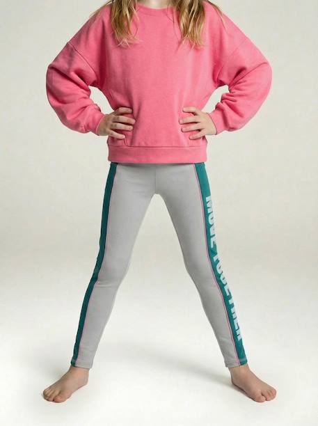 Ensemble legging sweat fille gris chiné - vertbaudet enfant 