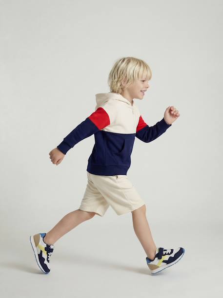 Bermuda sport garçon bleu moyen+écru - vertbaudet enfant 