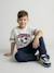 Jogging molleton taille ajustable écru+marine - vertbaudet enfant 