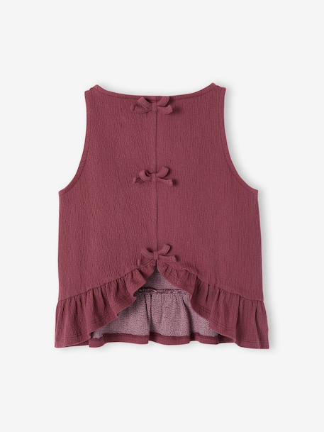 Débardeur fille sans manche volants terracotta - vertbaudet enfant 
