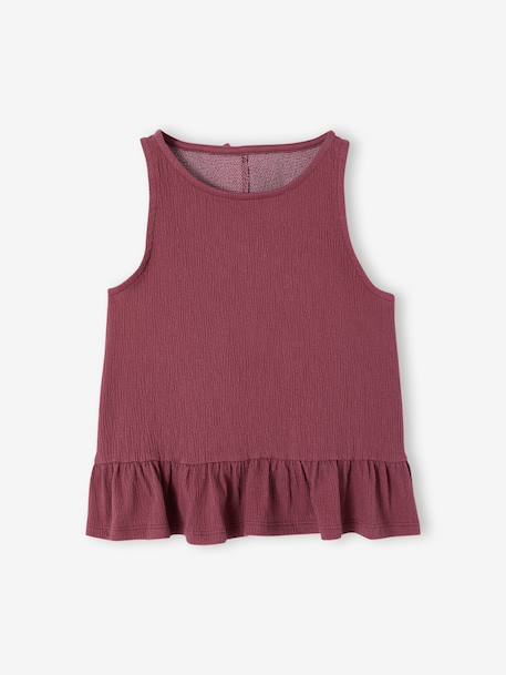 Débardeur fille sans manche volants terracotta - vertbaudet enfant 