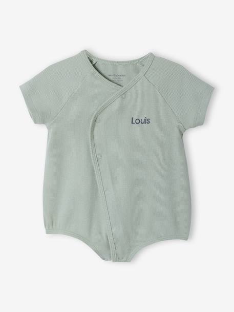 Lot 2 combishorts bébé personnalisable vert sauge - vertbaudet enfant 