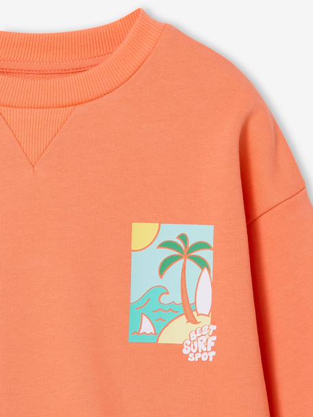 Sweat col rond manches longues jaune pâle+mangue+vert d'eau - vertbaudet enfant 
