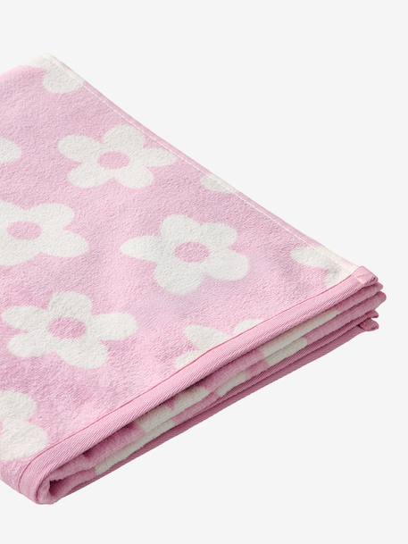 Serviette de bain / plage personnalisable, avec coton recyclé bleu imprimé+mauve+menthe+rayé bleu - vertbaudet enfant 