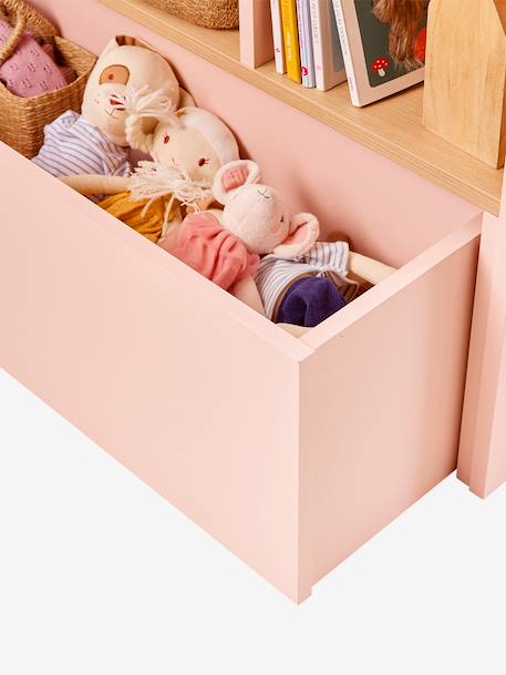 Lit mezzanine enfant avec rangement Playful blanc+rose+vert - vertbaudet enfant 
