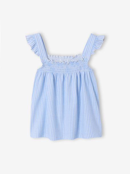 Pyjashort bretelle fille coton bleu ciel - vertbaudet enfant 