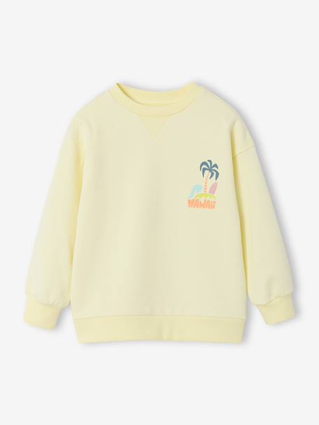 Sweat col rond manches longues jaune pâle+mangue+vert d'eau - vertbaudet enfant 