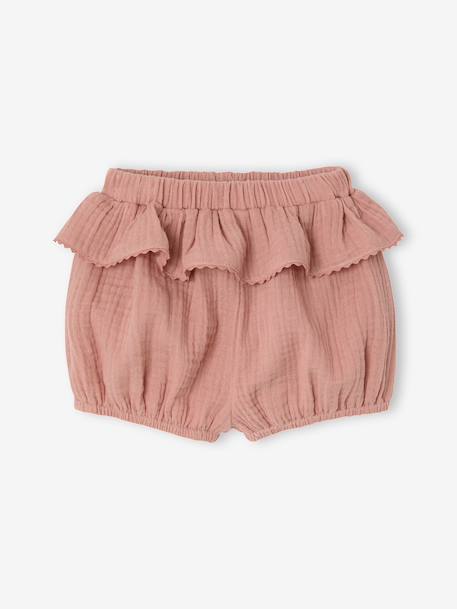 Set van 2 katoenen bloomershorts voor babymeisjes klei - vertbaudet enfant 