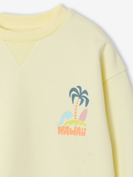 Sweat col rond manches longues jaune pâle+mangue+vert d'eau - vertbaudet enfant 