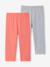 Set van 2 leggings meisje tot halverwege de kuit gemêleerd grijs+smaragdgroen+zachtpaars - vertbaudet enfant 