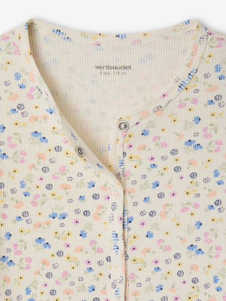 Lot de 2 pyjashort fleurs côtelés écru - vertbaudet enfant 