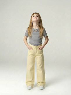 -Pantalon large fille poches cœur