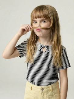 -T-shirt voor meisjes met een fantasieknoop