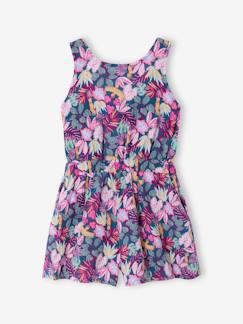 -Combishort fille en gaze de coton