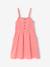 Robe à bretelles fille en gaze de coton beige+corail+vert émeraude - vertbaudet enfant 