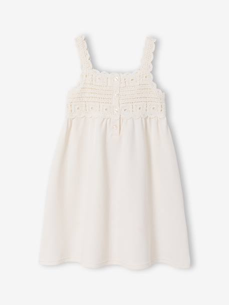 Robe fille crochet bretelles écru - vertbaudet enfant 