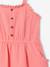 Robe à bretelles fille en gaze de coton beige+corail+vert émeraude - vertbaudet enfant 