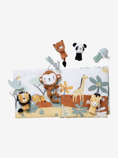 Livre bébé d'éveil + peluches TANZANIE blanc - vertbaudet enfant 