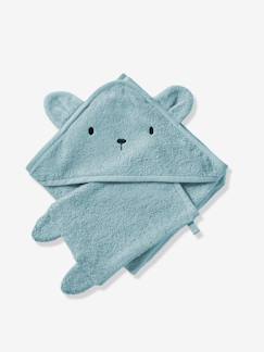 -Cape de bain + gant de toilette BIO*