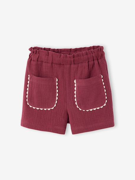 Ensemble short top fille gaze coton terracotta - vertbaudet enfant 