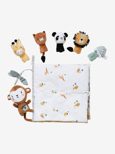 Livre bébé d'éveil + peluches TANZANIE blanc - vertbaudet enfant 