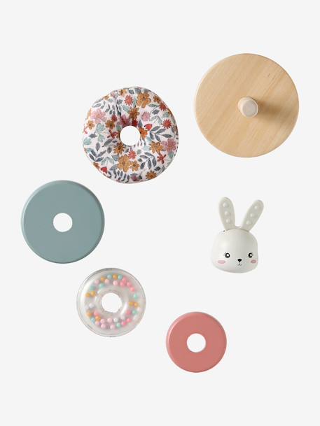 Tour à empiler lapin en bois FSC® blanc - vertbaudet enfant 