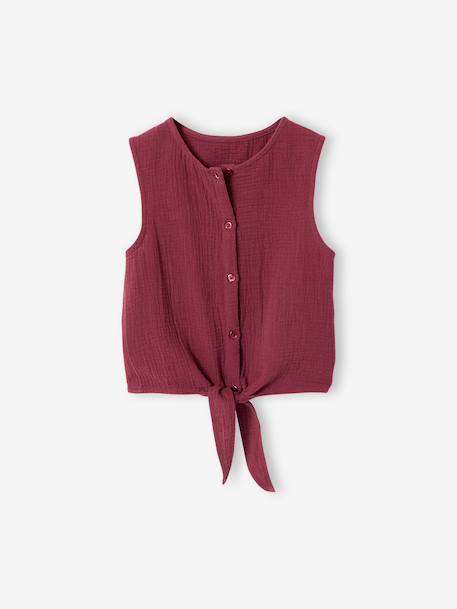 Ensemble short top fille gaze coton terracotta - vertbaudet enfant 