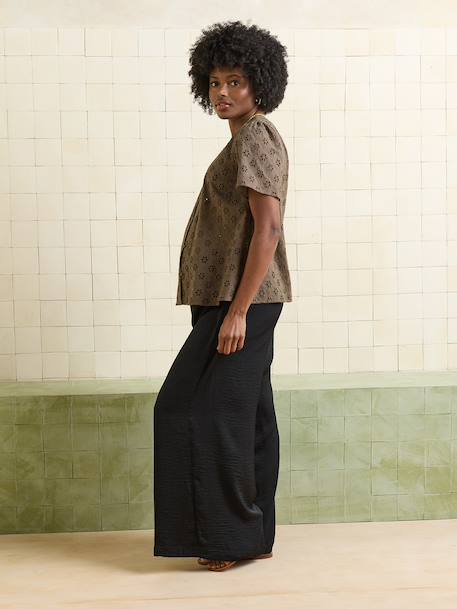 Pantalon fluide et large de grossesse bleu jean+noir+olive - vertbaudet enfant 