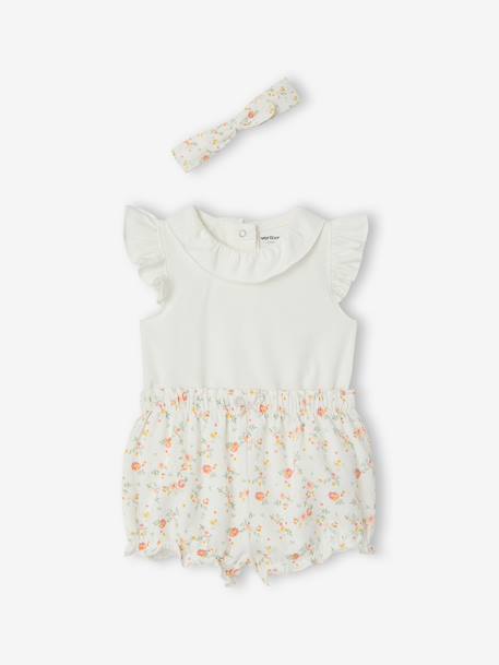 Ensemble body short bandeau écru - vertbaudet enfant 