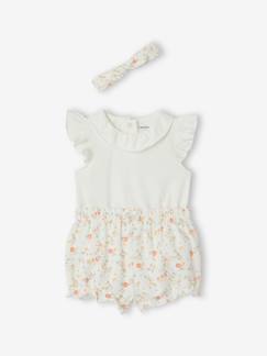 -Set voor baby's met romper short en hoofdband