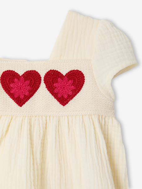 Robe bébé fille crochet cœurs écru - vertbaudet enfant 