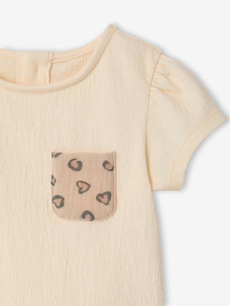 T-shirt met korte mouwen voor babymeisjes vanille - vertbaudet enfant 