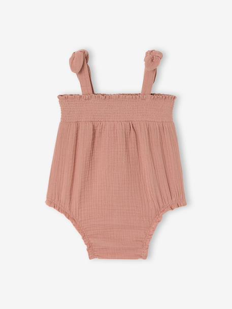 Barboteuse bretelles coton argile - vertbaudet enfant 