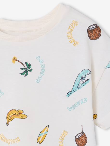 T-shirt manches courtes blanc+vert d'eau - vertbaudet enfant 